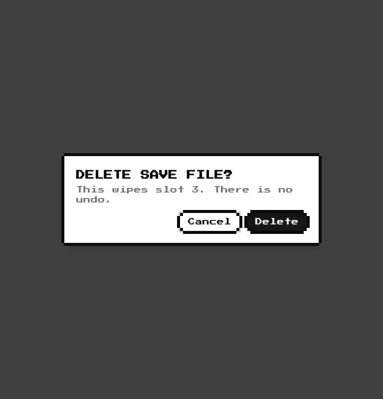 Harness screenshot of 8bitcn-alert-dialog at 768 pixels wide