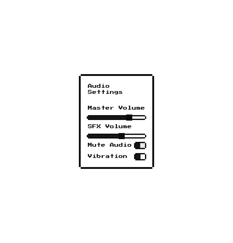 Harness screenshot of 8bitcn-audio-settings at 768 pixels wide