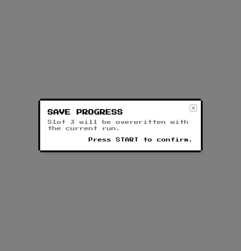 Harness screenshot of 8bitcn-dialog at 768 pixels wide