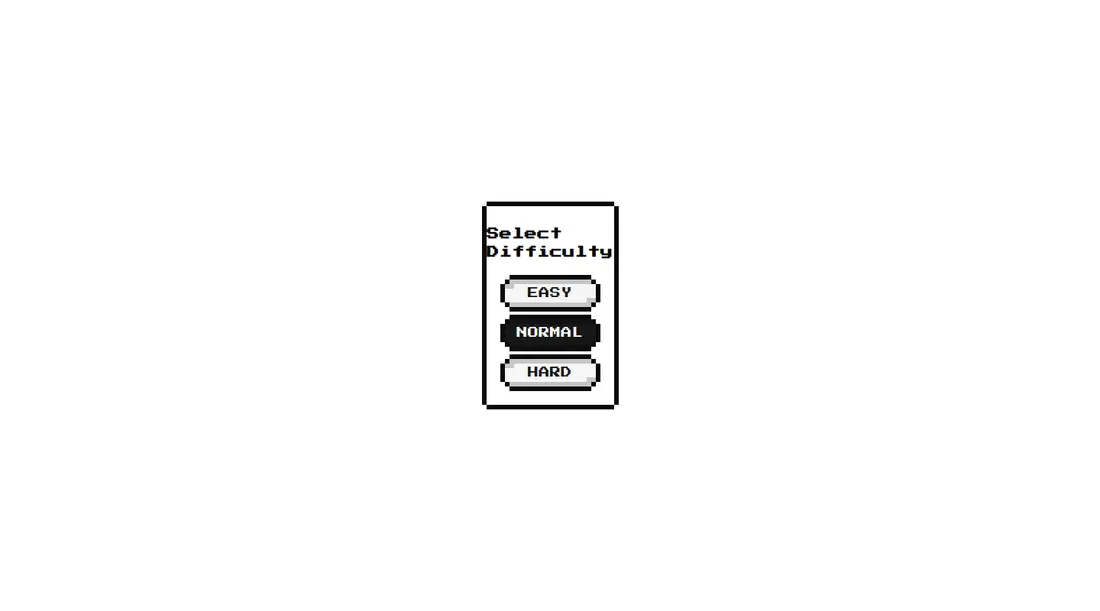 Harness screenshot of 8bitcn-difficulty-select at 1440 pixels wide