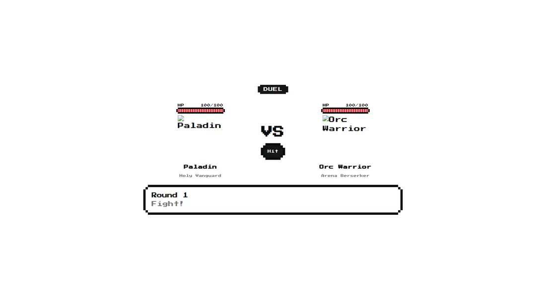 Harness screenshot of 8bitcn-duel-block at 1440 pixels wide