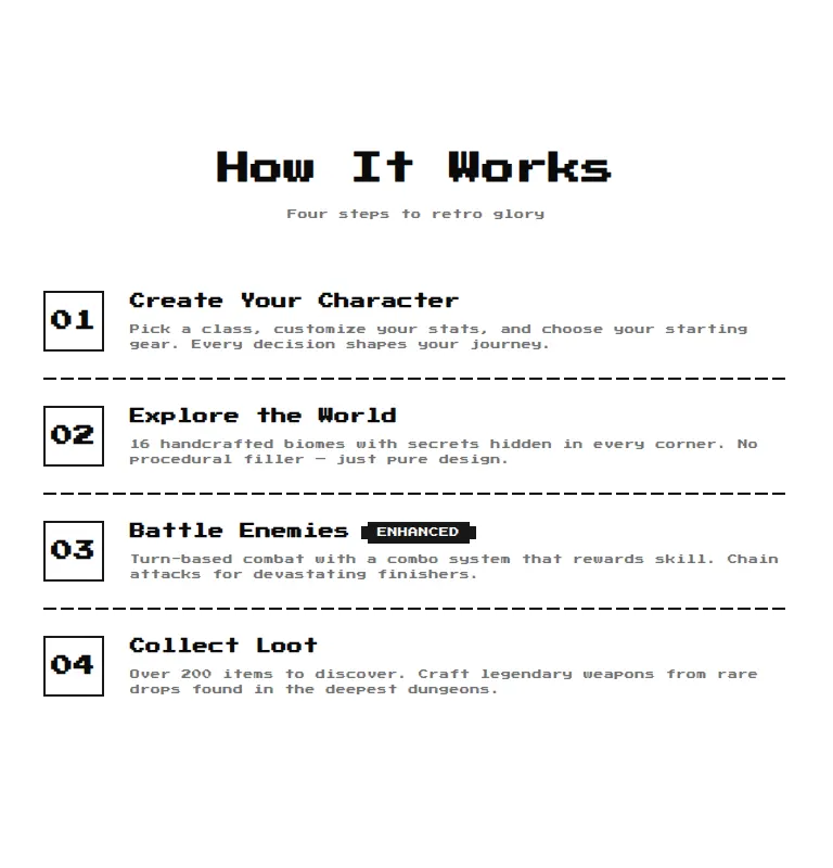 Harness screenshot of 8bitcn-feature2 at 768 pixels wide