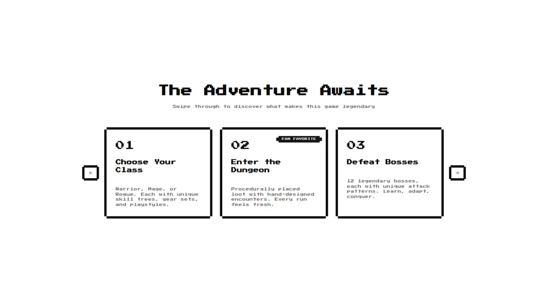 Harness screenshot of 8bitcn-feature3 at 1440 pixels wide