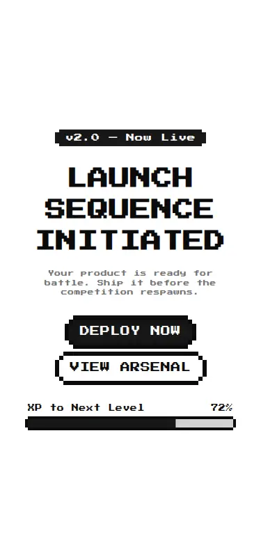 Harness screenshot of 8bitcn-game-hero1 at 375 pixels wide
