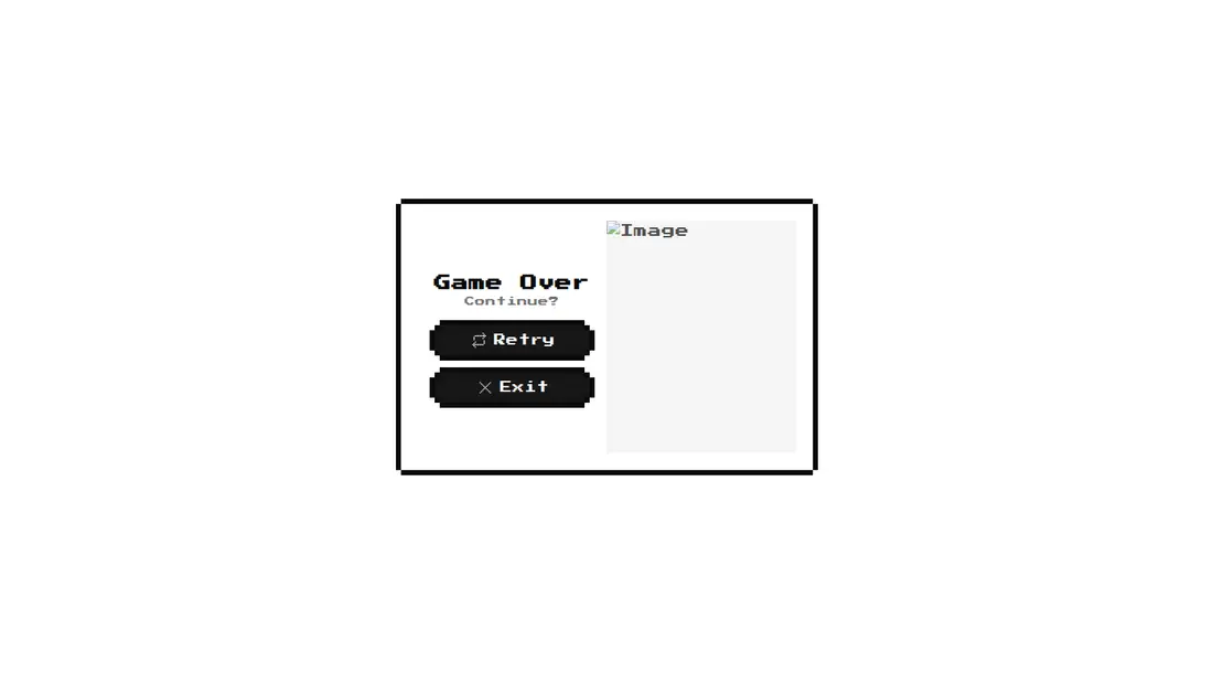 Harness screenshot of 8bitcn-game-over at 1440 pixels wide