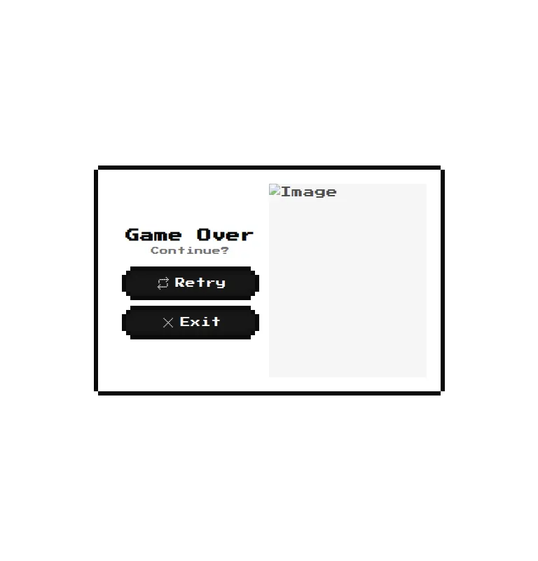 Harness screenshot of 8bitcn-game-over at 768 pixels wide