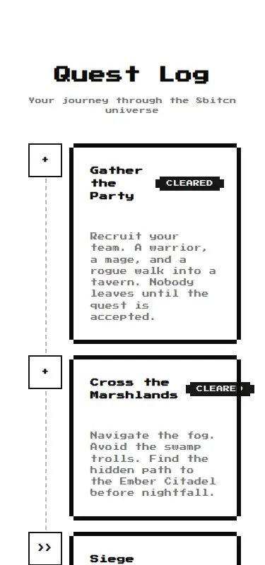 Harness screenshot of 8bitcn-game-roadmap1 at 375 pixels wide