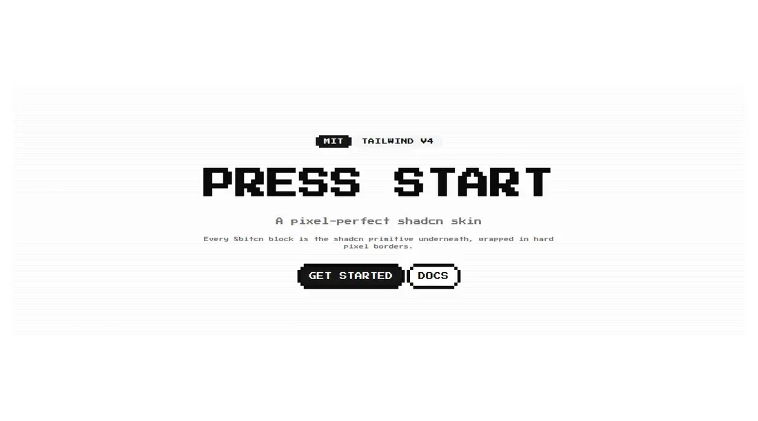 Harness screenshot of 8bitcn-hero1 at 1440 pixels wide