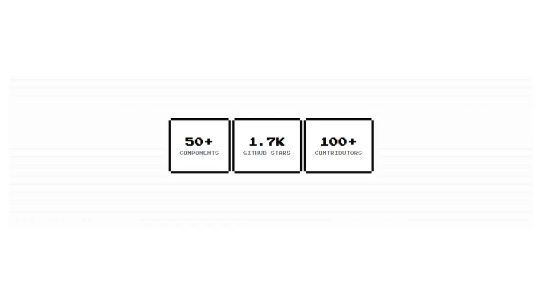 Harness screenshot of 8bitcn-hero3 at 1440 pixels wide