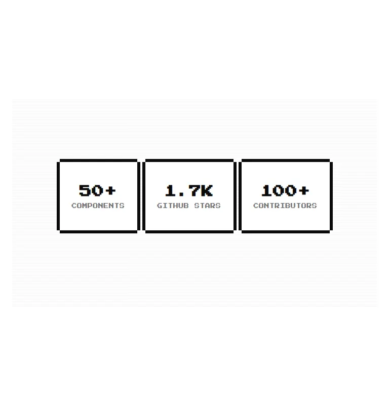 Harness screenshot of 8bitcn-hero3 at 768 pixels wide