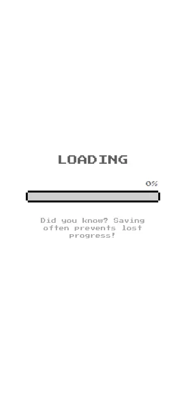 Harness screenshot of 8bitcn-loading-screen at 375 pixels wide