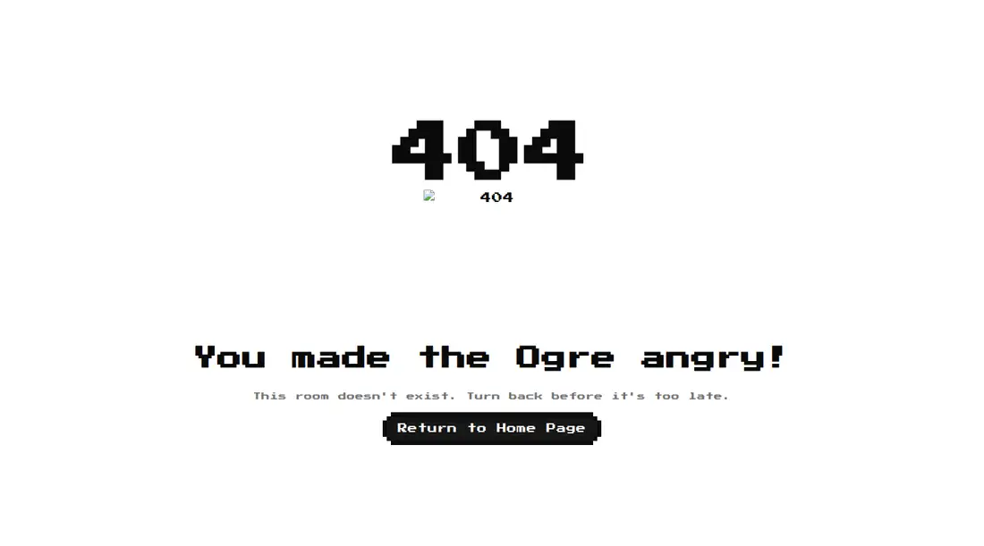 Harness screenshot of 8bitcn-not-found1 at 1440 pixels wide