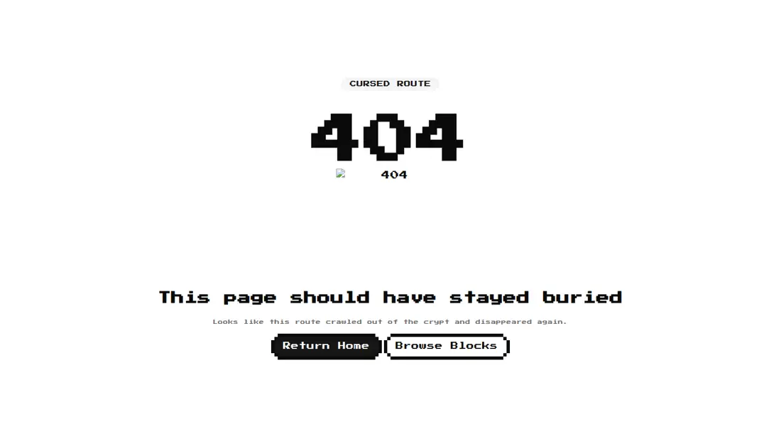 Harness screenshot of 8bitcn-not-found3 at 1440 pixels wide