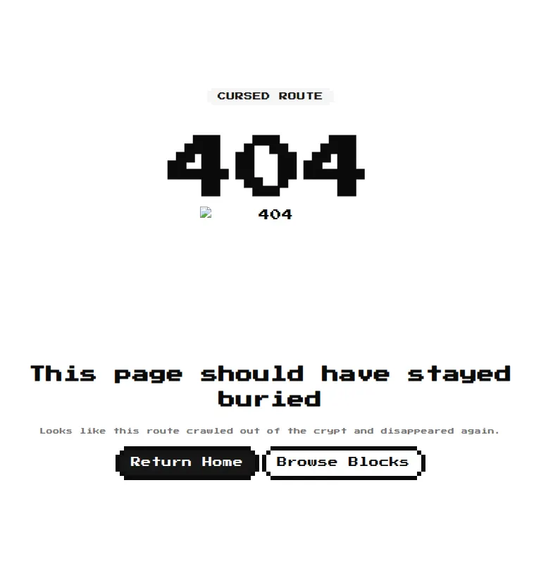 Harness screenshot of 8bitcn-not-found3 at 768 pixels wide