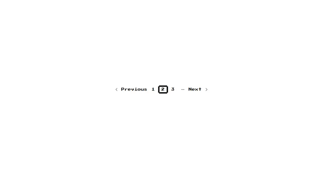 Harness screenshot of 8bitcn-pagination at 1440 pixels wide