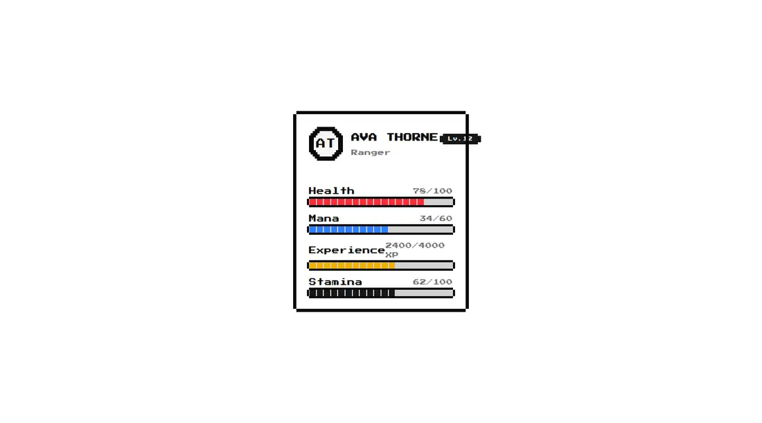 Harness screenshot of 8bitcn-player-profile-card at 1440 pixels wide