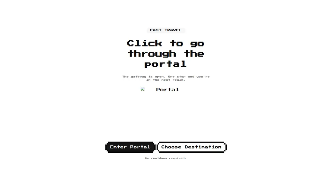 Harness screenshot of 8bitcn-portal-transition at 1440 pixels wide