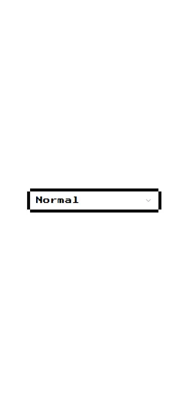 Harness screenshot of 8bitcn-select at 375 pixels wide