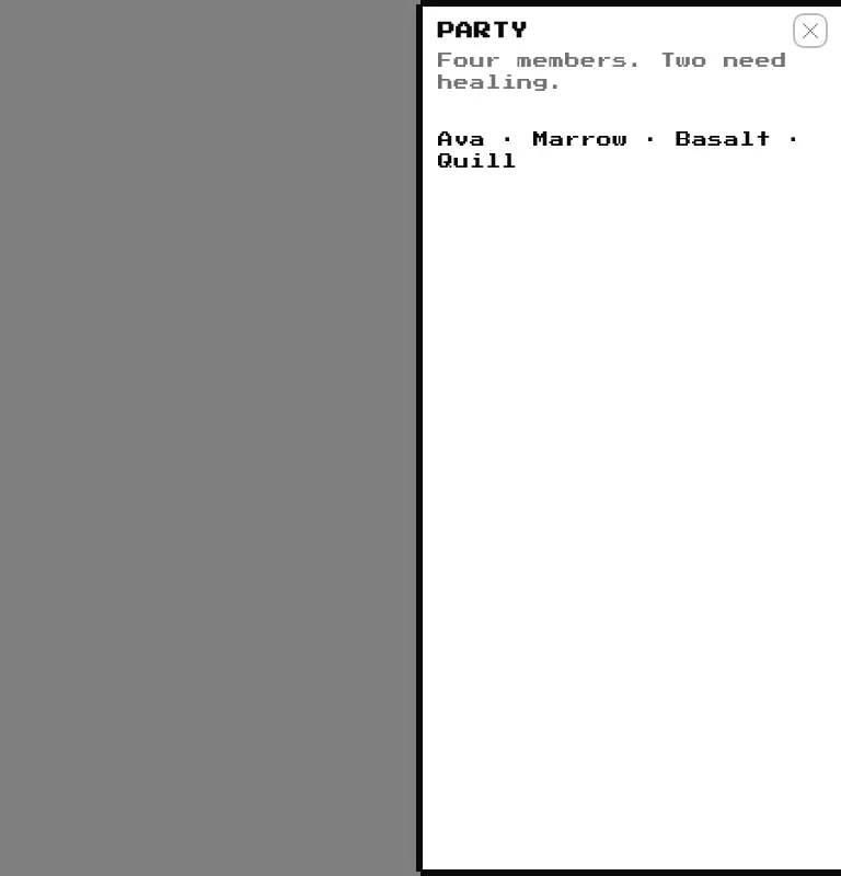 Harness screenshot of 8bitcn-sheet at 768 pixels wide