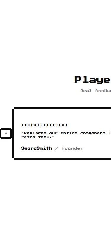 Harness screenshot of 8bitcn-social-proof3 at 375 pixels wide