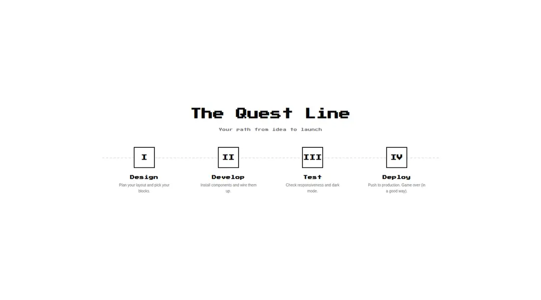Harness screenshot of 8bitcn-timeline2 at 1440 pixels wide