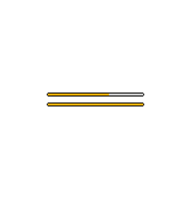 Harness screenshot of 8bitcn-xp-bar at 768 pixels wide