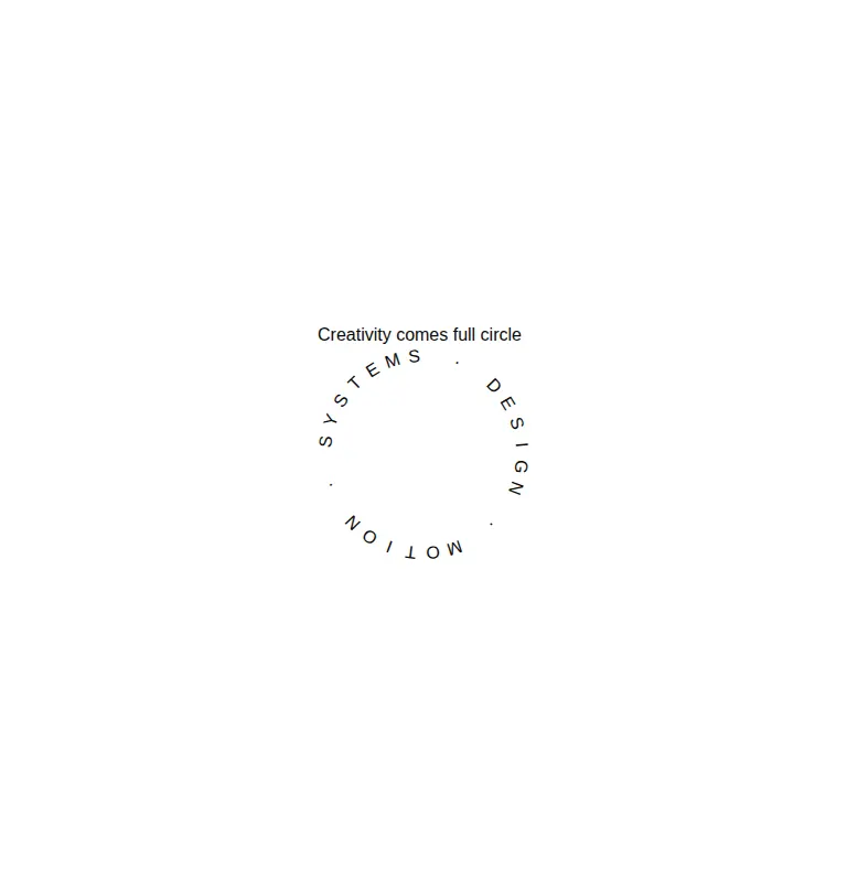 Harness screenshot of animata-circular-text at 768 pixels wide