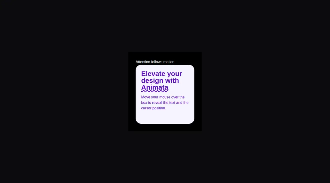 Harness screenshot of animata-cursor-tracker at 1440 pixels wide