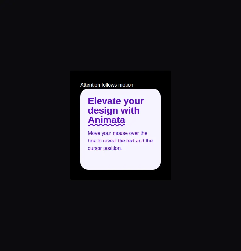 Harness screenshot of animata-cursor-tracker at 768 pixels wide