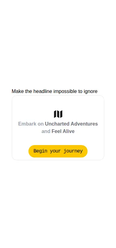 Harness screenshot of animata-hero-section-text-hover at 375 pixels wide