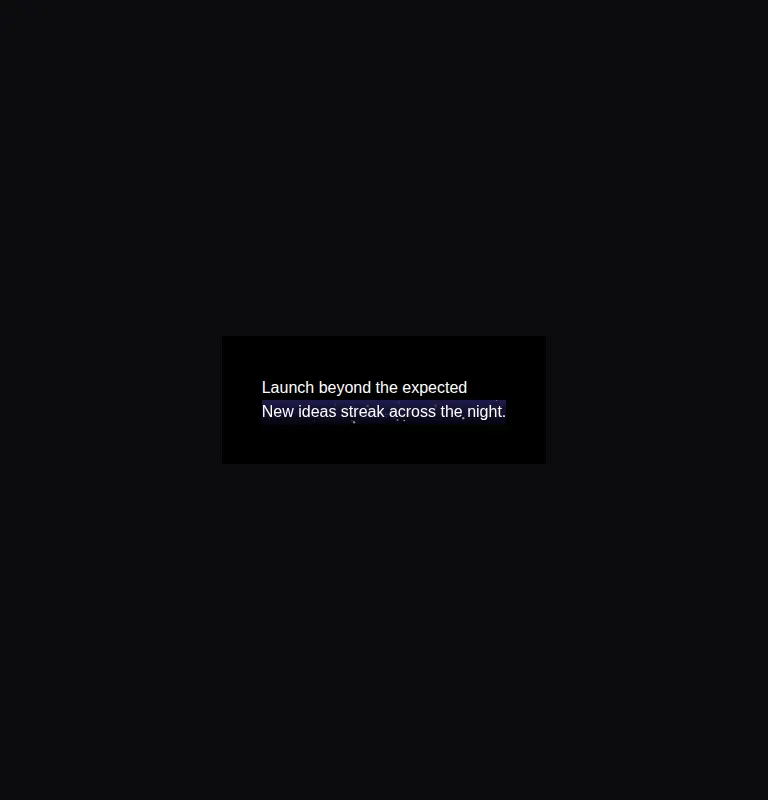 Harness screenshot of animata-shooting-stars at 768 pixels wide