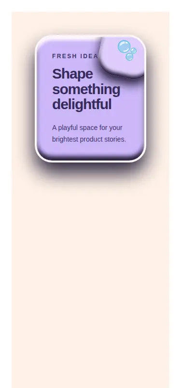 Harness screenshot of clay-card at 375 pixels wide