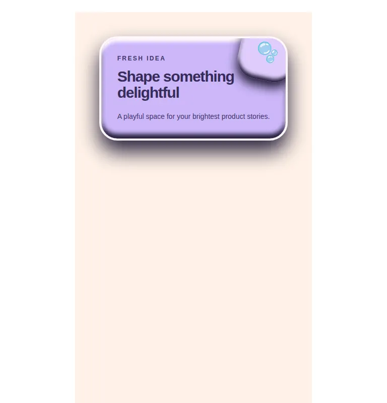 Harness screenshot of clay-card at 768 pixels wide