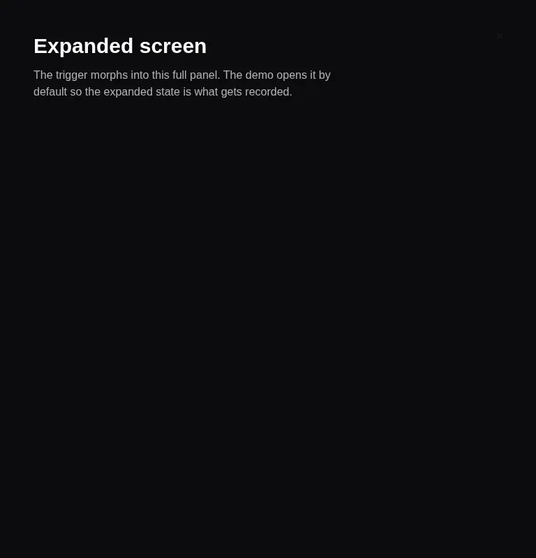 Harness screenshot of cultui-expandable-screen at 768 pixels wide