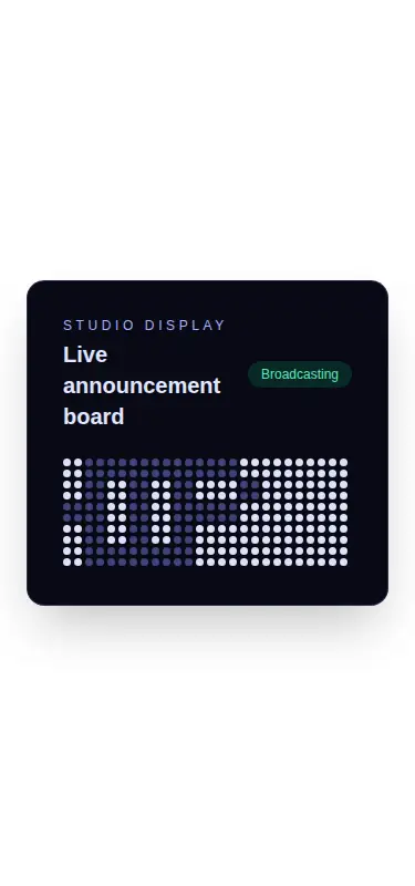 Harness screenshot of cultui-lightboard at 375 pixels wide