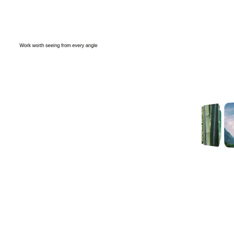 Harness screenshot of cultui-three-d-carousel at 768 pixels wide