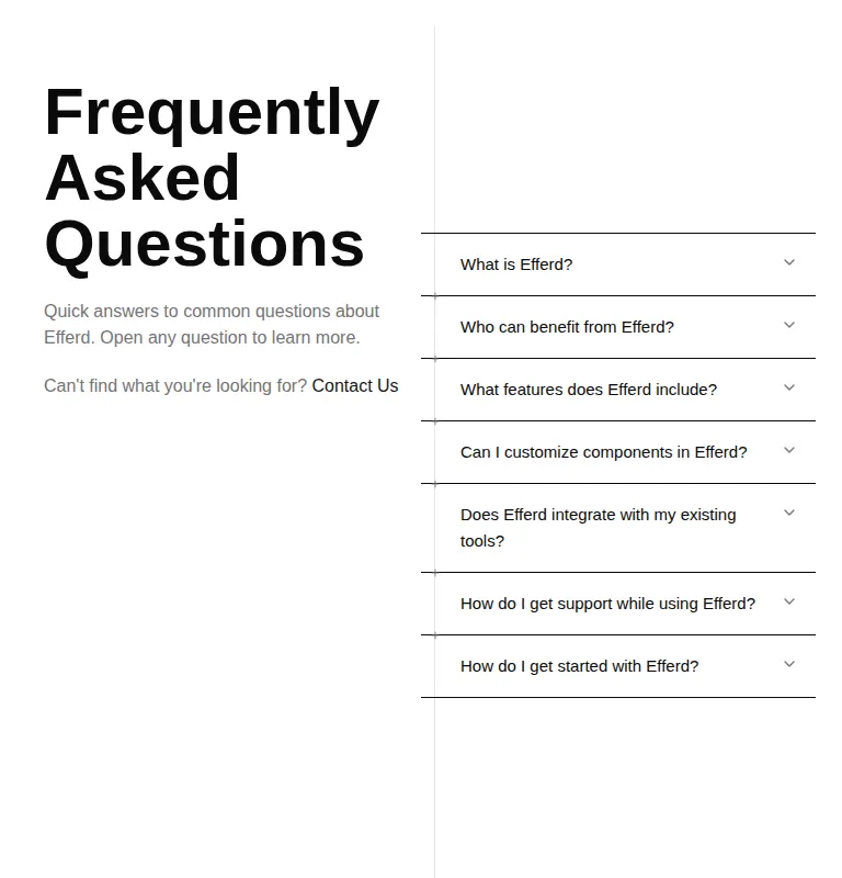 Harness screenshot of efferd-faqs-3 at 768 pixels wide