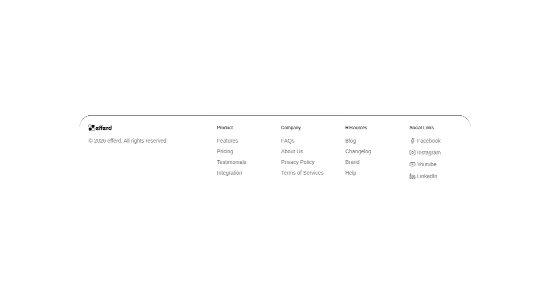 Harness screenshot of efferd-footer-2 at 1440 pixels wide