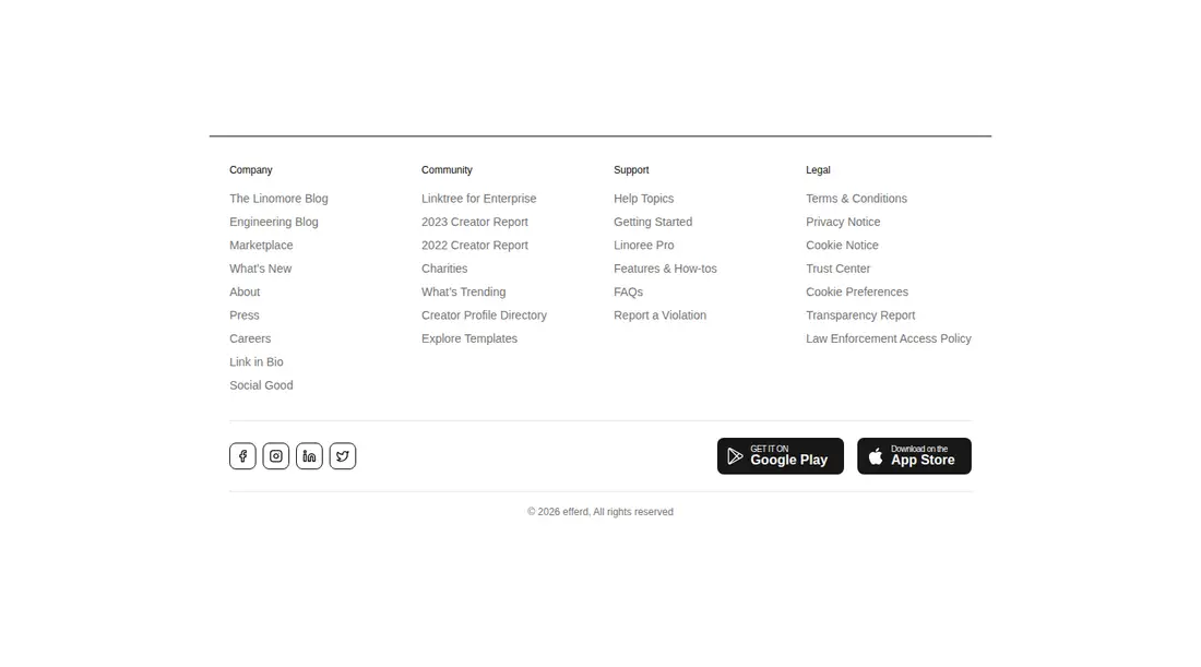 Harness screenshot of efferd-footer-4 at 1440 pixels wide