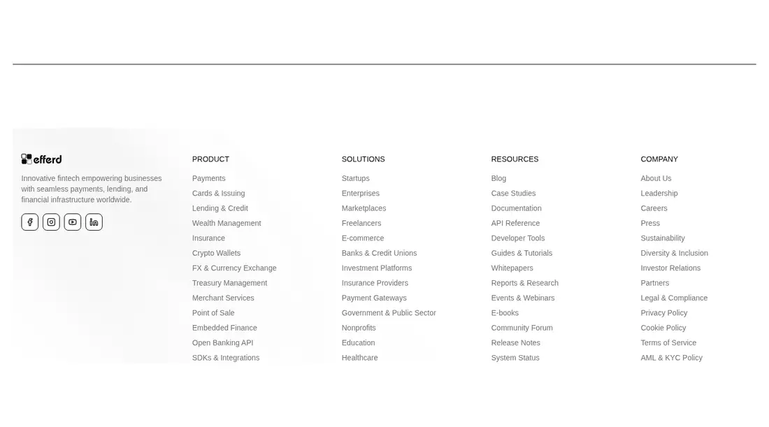 Harness screenshot of efferd-footer-5 at 1440 pixels wide