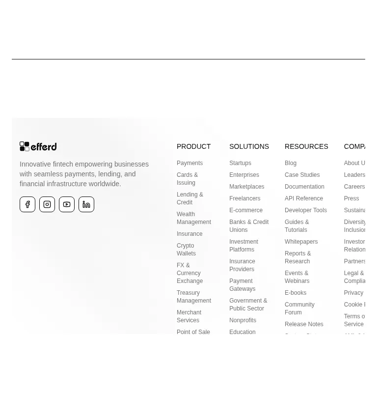 Harness screenshot of efferd-footer-5 at 768 pixels wide