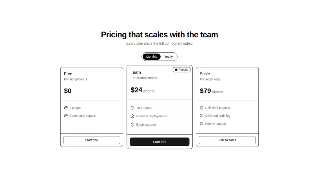 Harness screenshot of efferd-pricing-1 at 1440 pixels wide