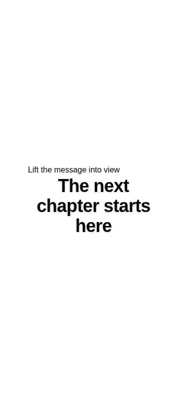 Harness screenshot of eldora-fade-up-text at 375 pixels wide