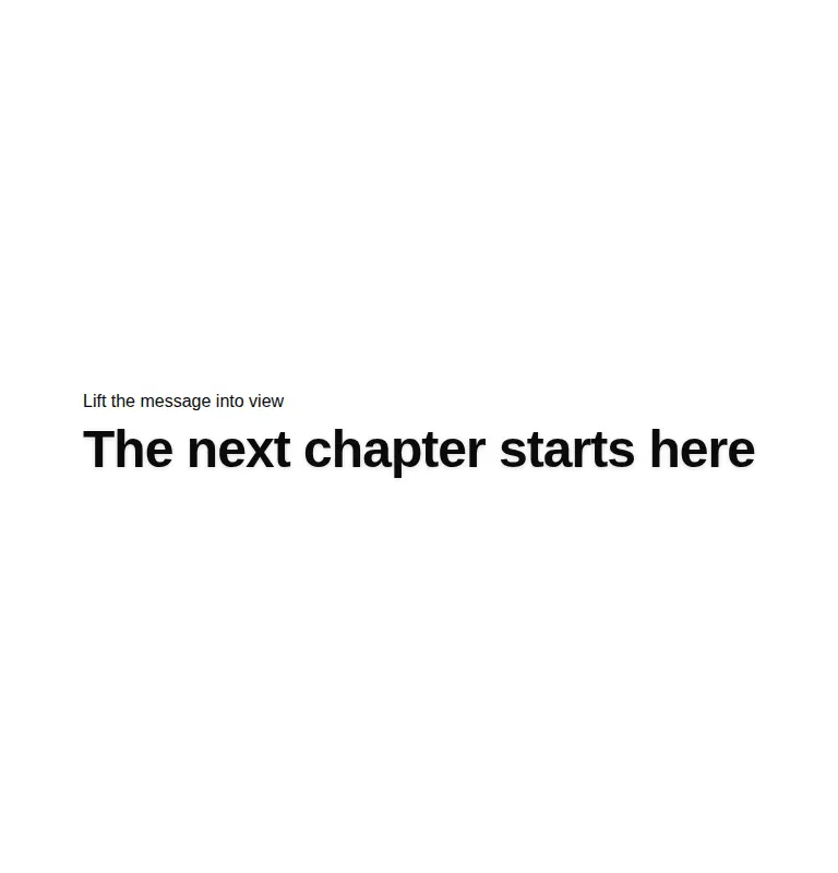 Harness screenshot of eldora-fade-up-text at 768 pixels wide