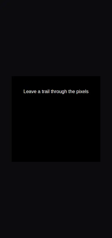 Harness screenshot of fancy-pixel-trail at 375 pixels wide