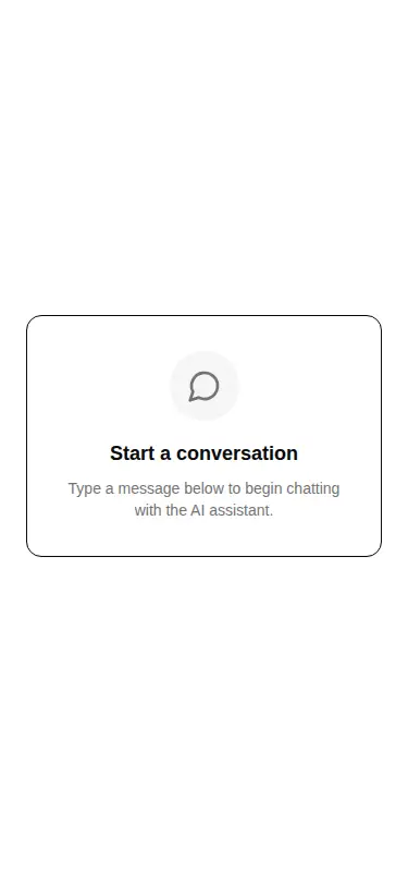 Harness screenshot of hextaui-ai-conversation at 375 pixels wide