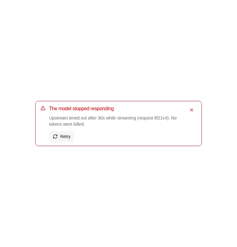 Harness screenshot of hextaui-ai-error-handler at 768 pixels wide