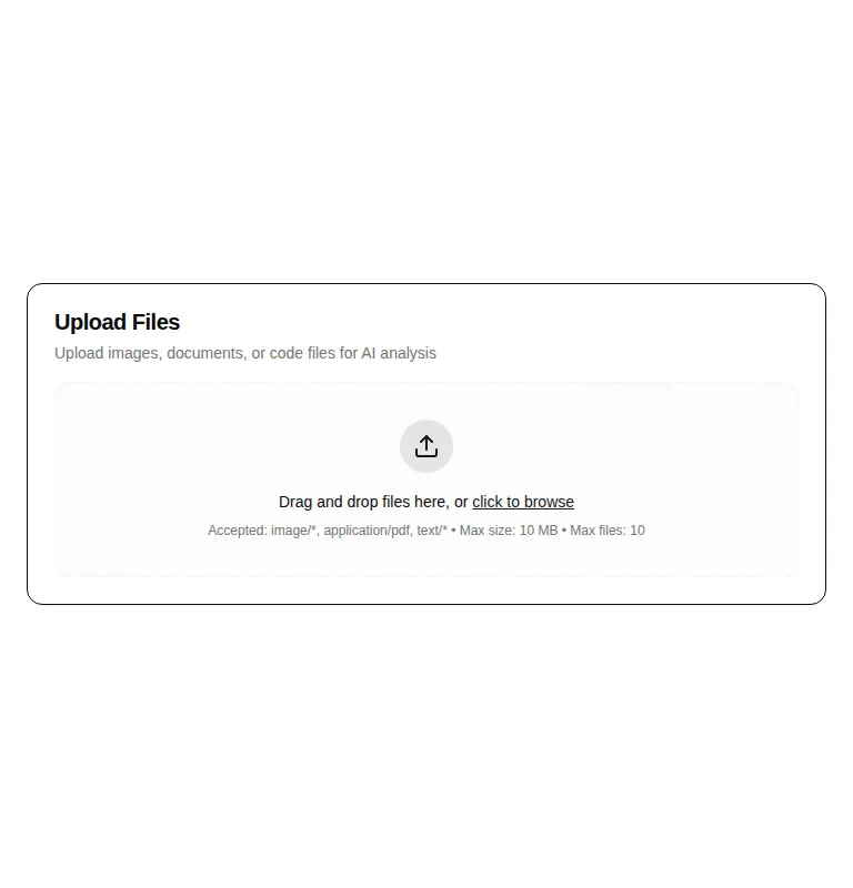 Harness screenshot of hextaui-ai-file-upload at 768 pixels wide