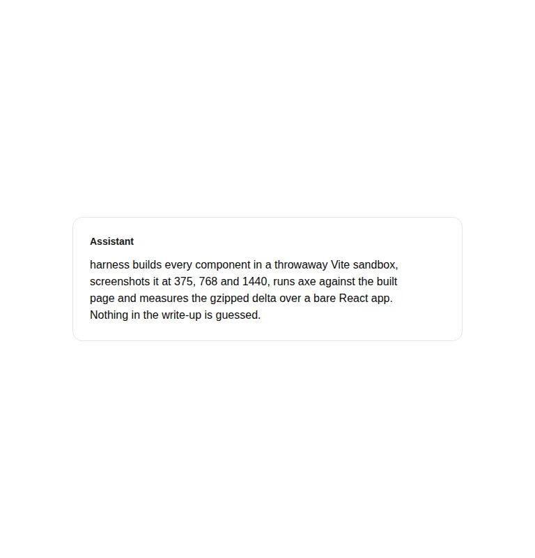 Harness screenshot of hextaui-ai-streaming-response at 768 pixels wide