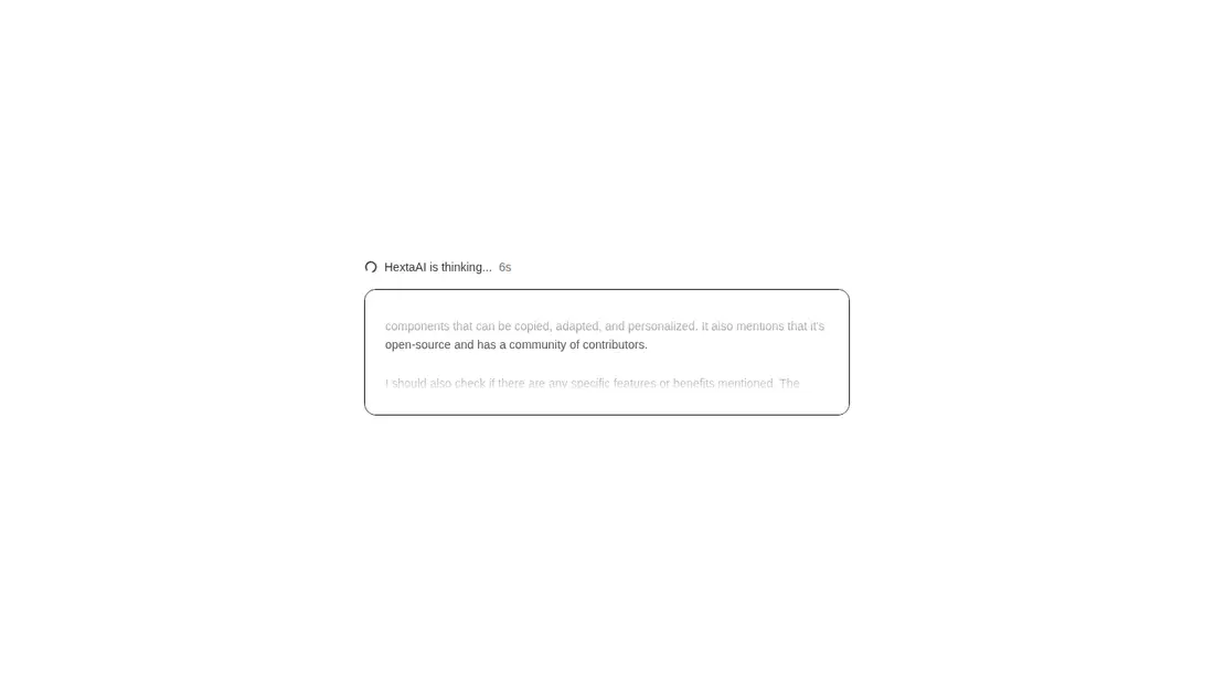 Harness screenshot of hextaui-ai-thinking at 1440 pixels wide